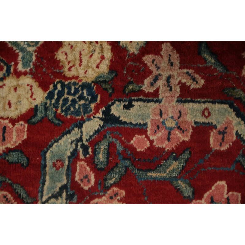 Hand Knotted Oriental 100% Wool Carpet Traditional Floral Red Mahal Area Rug - 11' 9'' X 8' 8''