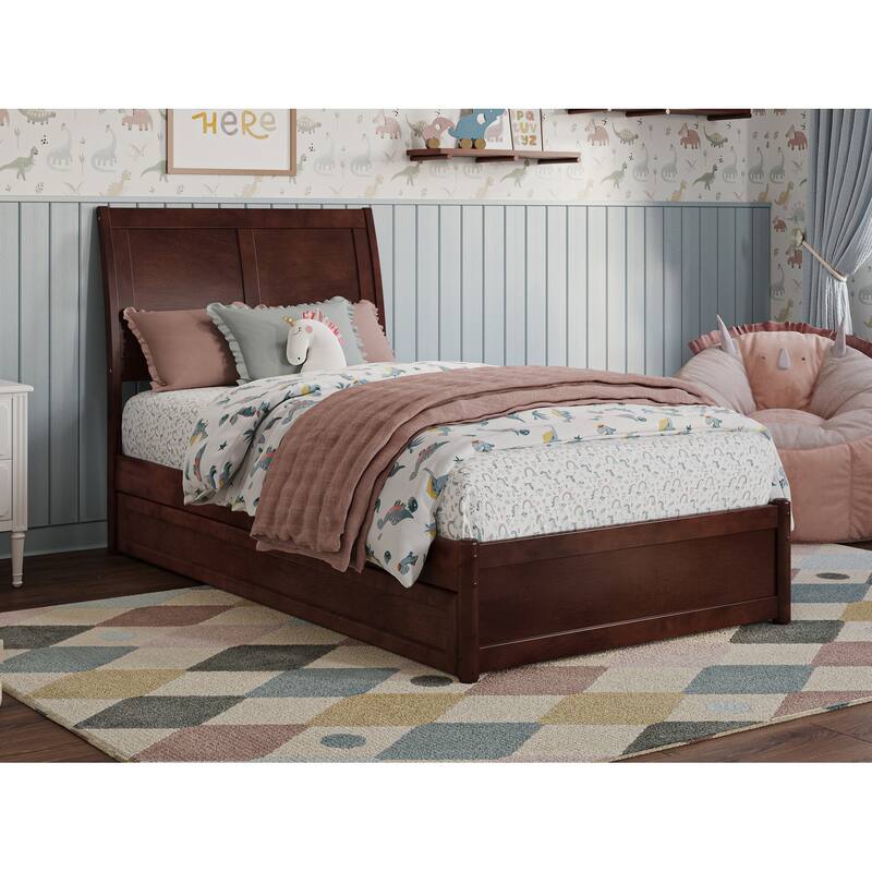 Andorra Platform Bed with Panel Footboard and Twin Trundle