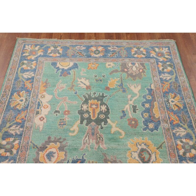 Turquoise Green Kazak Oriental Area Rug Hand-Knotted Wool Carpet - 3'11"x 5'10"