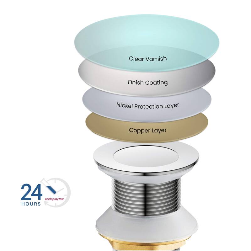 Bathroom Sink Pop Up Drain Stopper with 12" tailpiece, without Overflow