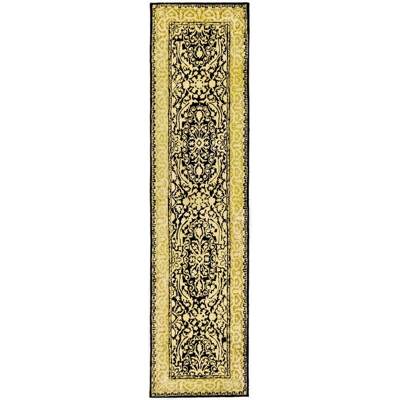 SAFAVIEH Handmade Silk Road Jalissa Traditional Oriental Wool Rug - 2'6" x 8' Runner - Black/Ivory