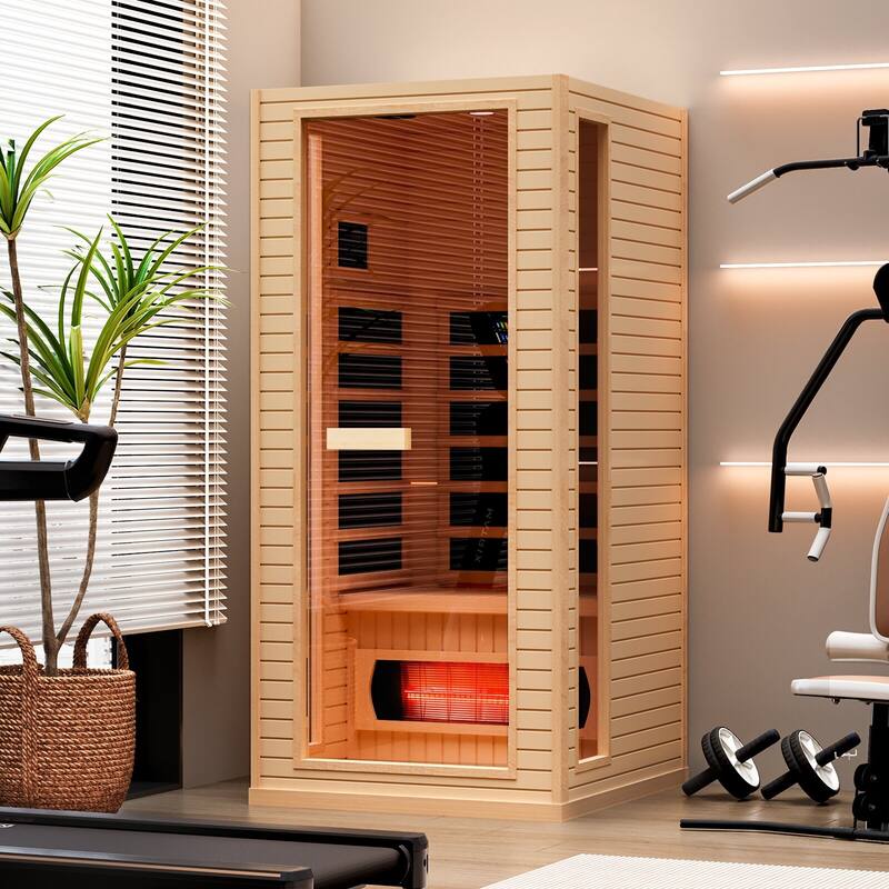 Infrared Sauna up to 4 Person with 15 Minutes Warm-up Heater Tube & Carbon Plate - 1 Person - Indoor
