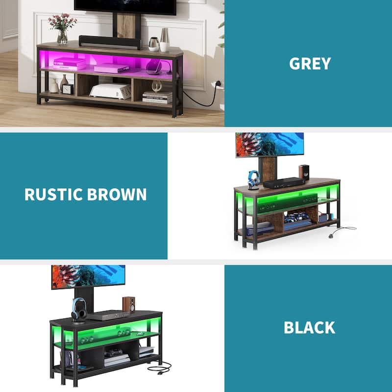Moasis Industrial TV Stand with Mount and Storage Shelves For 32"-70" TVs