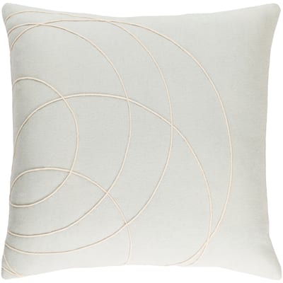 Decorative Liana Light Grey Throw Pillow Cover (22 x 22)