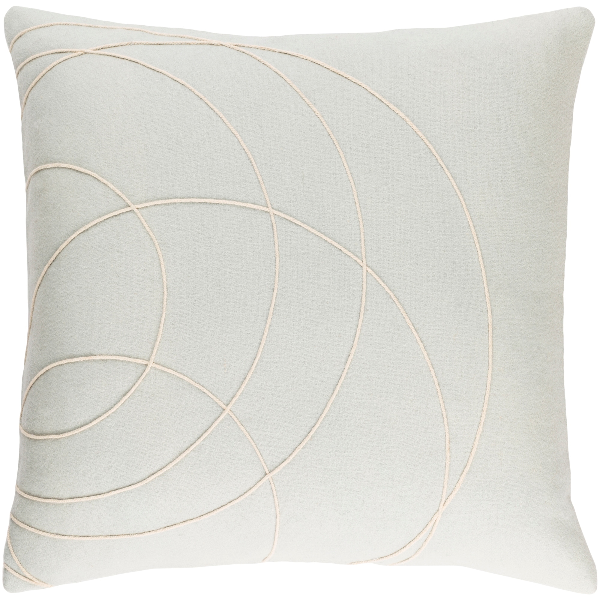 Decorative Liana Light Grey Throw Pillow Cover (22 x 22)