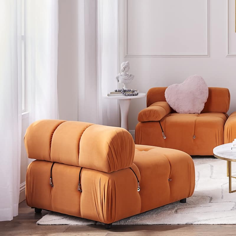 Armless Single Sofa Velvet Living Room Chair