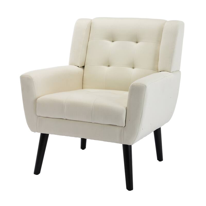 Modern Soft Velvet Armchair, Ergonomics Accent Chair W/Curved Back, Upholstered Single Sofa With 250 Lbs Weight Capacity