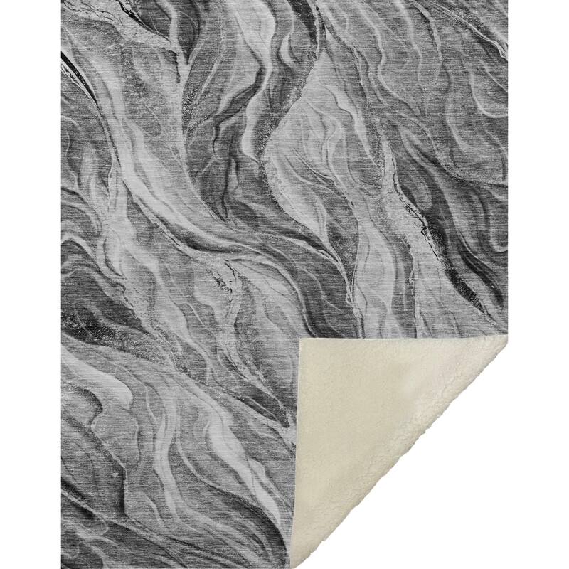 Premium Machine Washable Abstract Modern Sherpa Throw Blanket