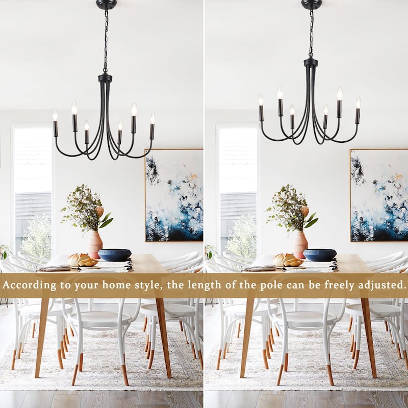 6-Light 23.62 in. Classic Chandelier for Kitchen Living Room
