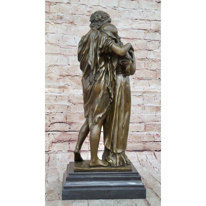 Romantic Classical Lovers Bronze Sculpture Of Young Man And Woman Embracing