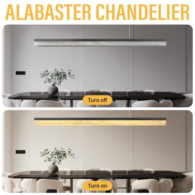 KAYLA Alabaster Pendant Light 1200 - 1800 Matte Black/Gold