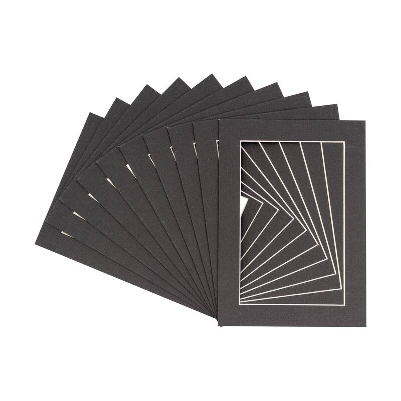 12x16 Mat for 16x20 Frame - Precut Mat Board Acid-Free Textured Black 12x16 Photo Matte For a 16x20 Picture Frame - Black