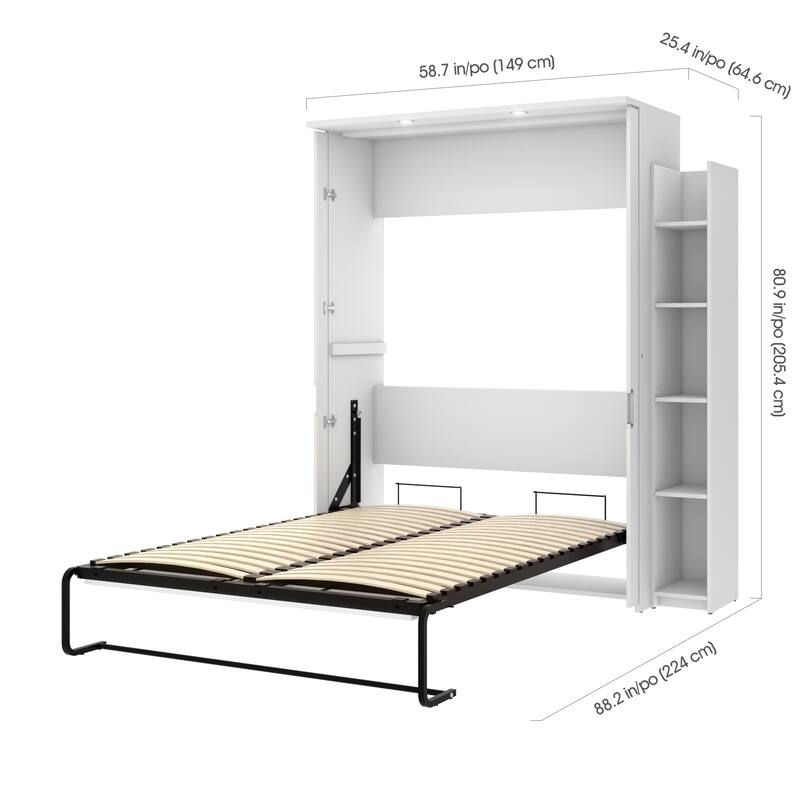 Lumina Full Murphy Bed with Shelving Unit (69W) by Bestar
