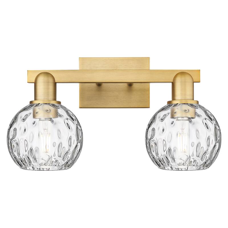 Innovations Lighting Endless Possibilities Arcadia - Athens Water Glass - 2 Light 17" Bath Vanity Light - Brushed Brass