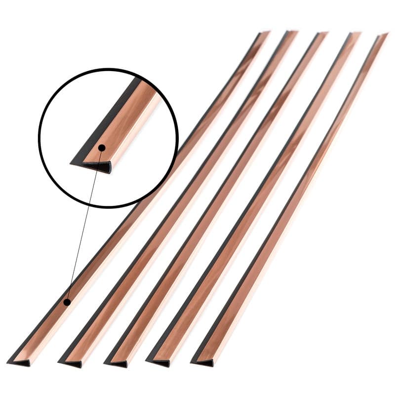 FASÄDE 47 in. Decorative Vinyl Large Profile J Trim Polished Copper (5 Pack) - 5 Pack
