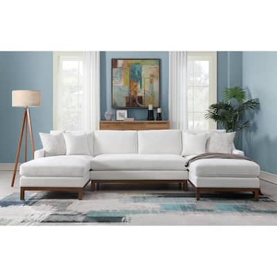 Nollia Ivory Sectional Sofa with 4-Pillow