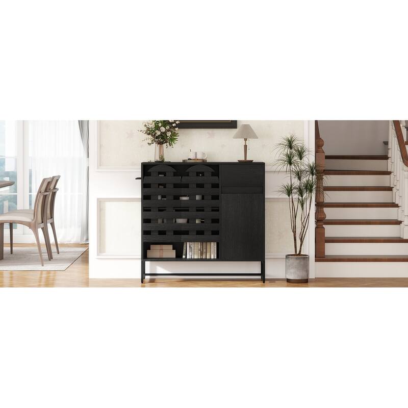 44.3"Sideboard Cabinet With Storage,Coffee Bar Console Table With Storage,Storage Cabinet With Arched Lattice Doors And Drawer