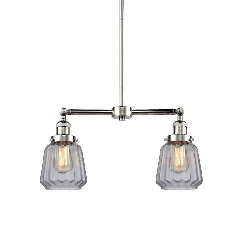 Innovations Lighting Chatham 2 Light 21" Wide Linear Chandelier - Polished Nickel / Clear