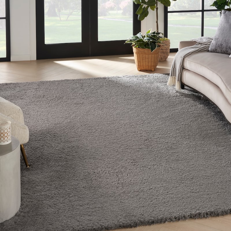 Nourison Luxurious Shag Ultra-plush Pile Glam Solid Area Rug