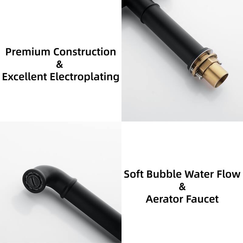 Modland Single Hole Bathroom Faucet with Dual Handle Deck Mounted Faucet 360° Swivel Spout