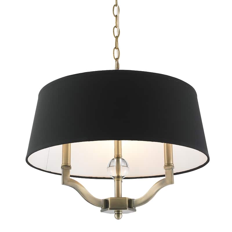 Waverly Aged Brass with Silken Parchement Shade Convertible Semi-flush-mount Light Fixture