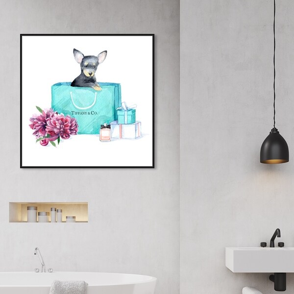 新品 オリバーガル OliverGal ACQUA CHIC CHIHUAHUA Oliver Gal 'acqua chic chihuahua' Contemporary Teal Blue