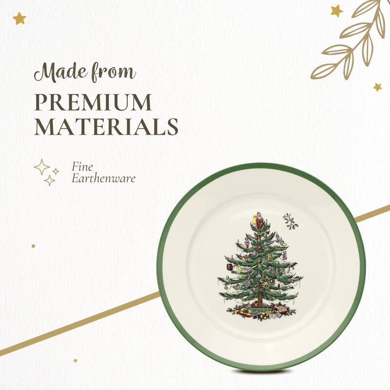 Spode Christmas Tree Luncheon Plate - 9" D x 1" H