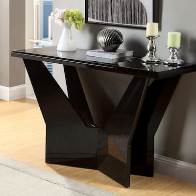 Ameena Contemporary 47-inch Glass Top Sofa Table by Furniture of America