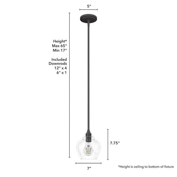 dimension image slide 3 of 4, Hunter Dunshire Ginger Jar Pendant - Kitchen Island, Dining Room, Entry - Transitional, Modern Farmhouse