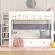 preview thumbnail 3 of 22, Full Size Convertible Bunk Bed with Storage Staircase and Drawers,Bedside Table