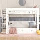 preview thumbnail 3 of 10, White Full Size Solid Wood Convertible Bunk Bed with Storage Staircase, Bedside Table, and 3 Drawers