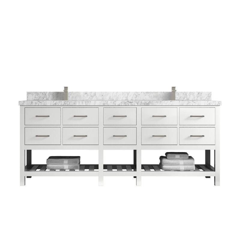 Willow Collections 84 in. W x 22 in. D Parker Double Sink Bathroom vanity with Regular Countertop