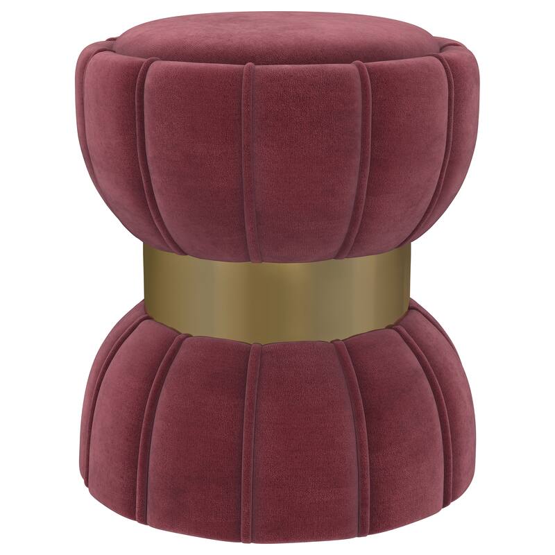 Inez Berry Round Upholstered Ottoman