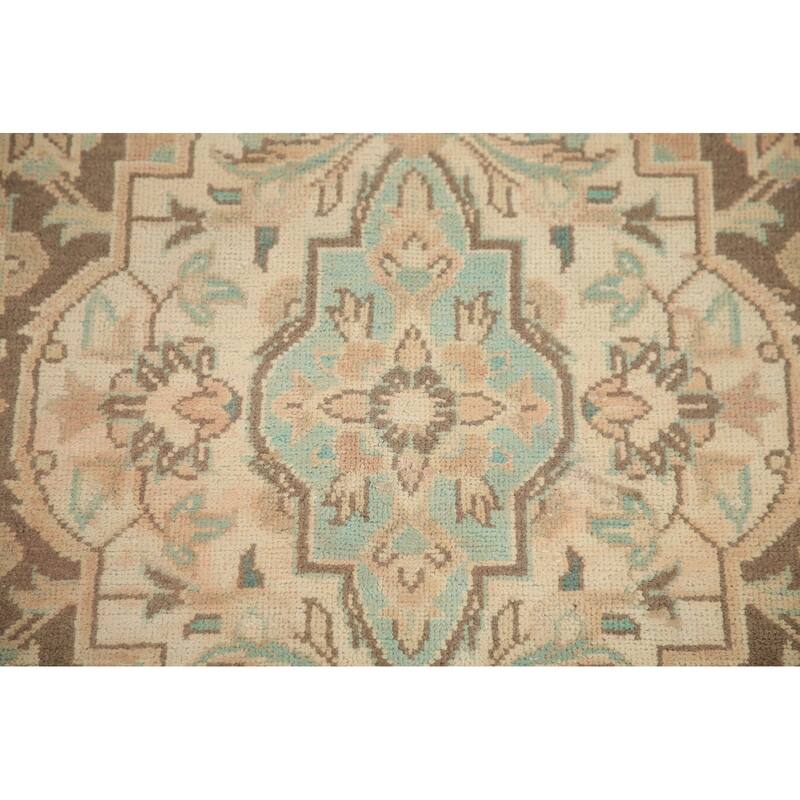 Hand Knotted Oriental 100% Wool Carpet Traditional Floral Coral Mashad Area Rug - 13' 0'' X 9' 5''