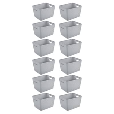 Sterilite 14"Lx8"H Woven Rectangular Tall Basket for Home Organization (12 Pack) - 12 Pack