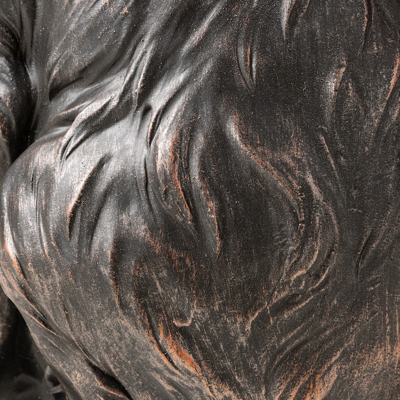 Glitzhome MGO Bronze Mom and Baby Rabbit Statue Standing Bunny Figurine