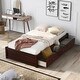preview thumbnail 2 of 23, Space-Saving Twin Size Platform Storage Bed with 3 Drawers - Pine Wood Frame, Available in 3 Colors