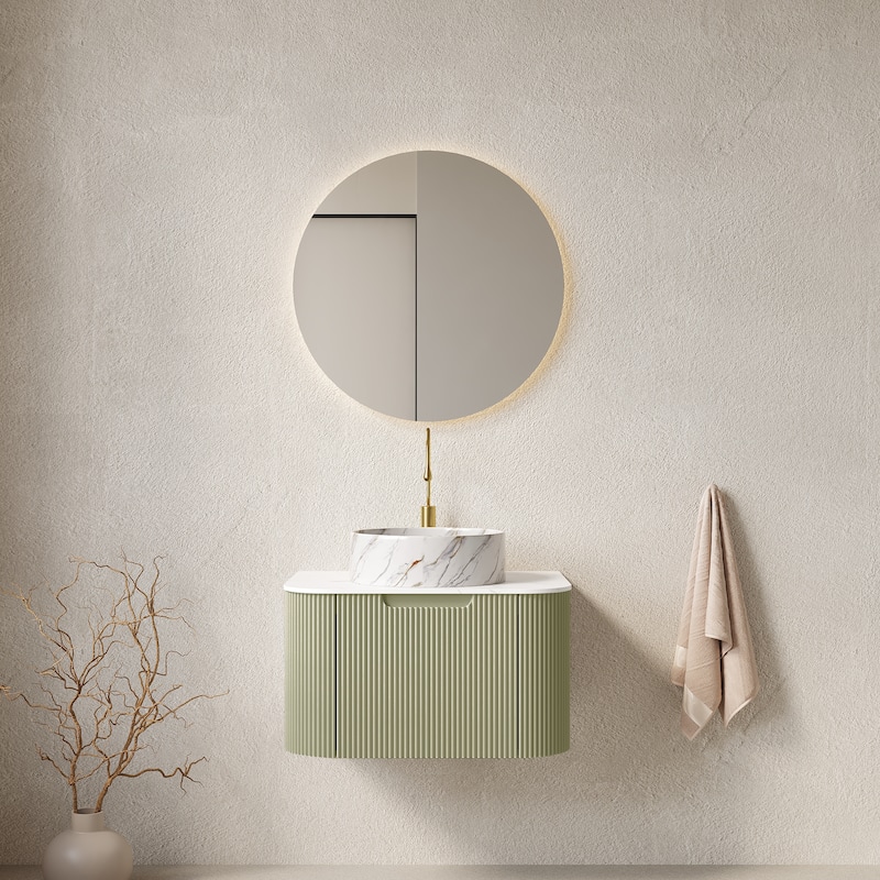 Wall-Mounted Floating Bathroom Vanity with Sink