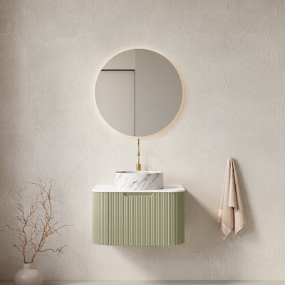 Wall-Mounted Floating Bathroom Vanity with Sink