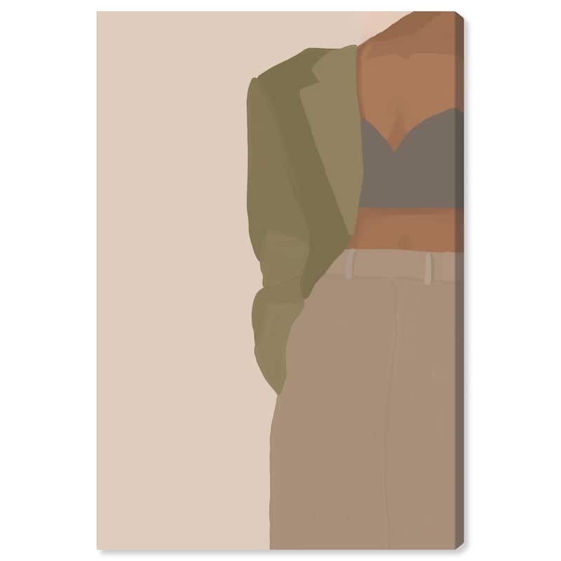 Wynwood Studio Canvas Fashion and Glam Seamstress Brown and Army Green Modern & Contemporary Wall Art Canvas Print