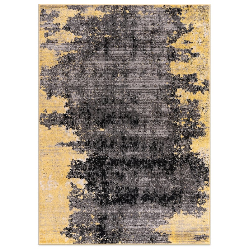 World Rug Gallery Distressed Abstract Gray Area Rug