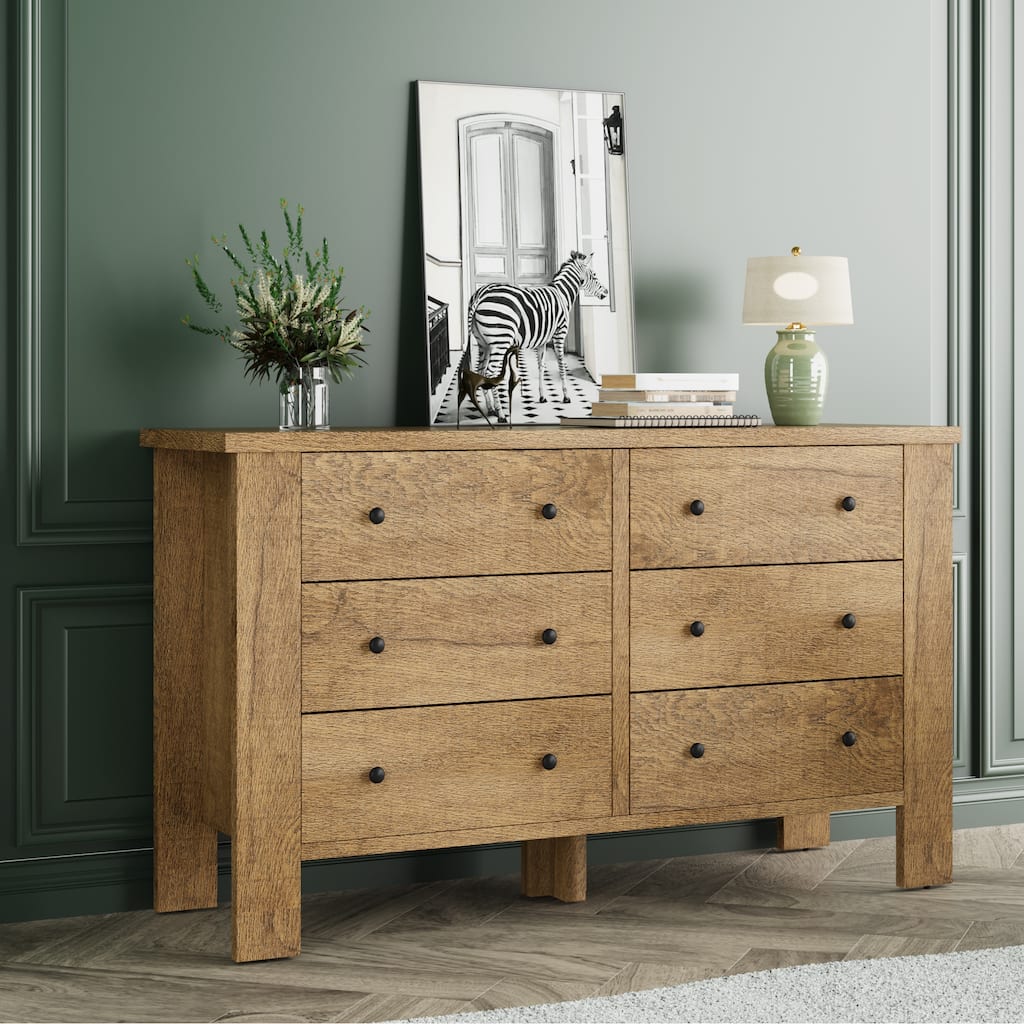 6 Drawer Dresser For Bedroom With Modern Style
