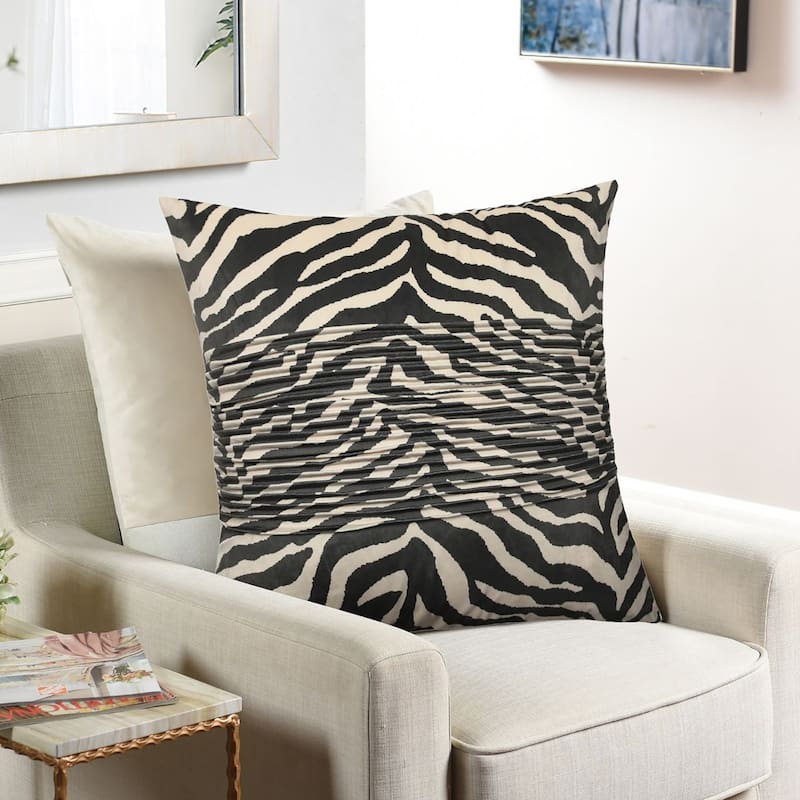 StyleCraft Dann Foley - Tuxedo - Velvet Tux Pleat Pillow - Black