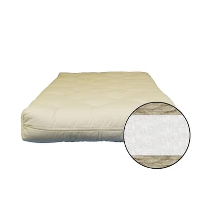 4-inch Cotton and Wool Fiber Futon Bed with Cotton Case