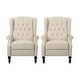 preview thumbnail 8 of 34, Walter Tufted Fabric Recliners (Set of 2) by Christopher Knight Home