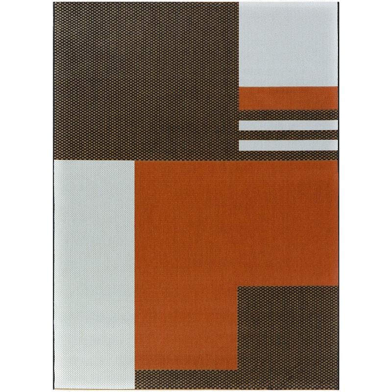 Read Modern Geometric Color Block Indoor/ Outdoor Area Rug
