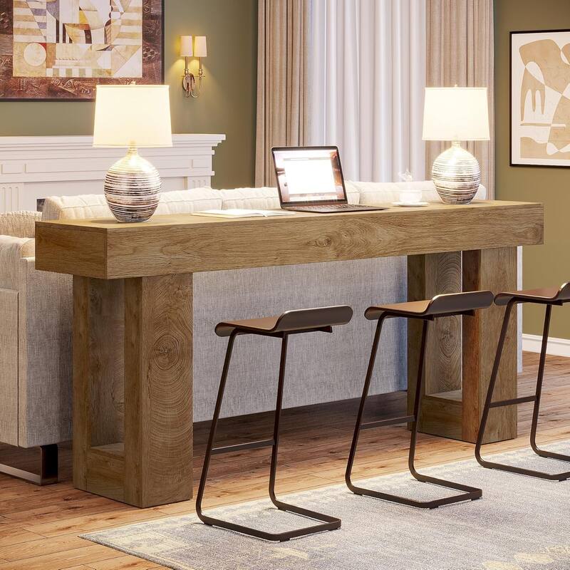 63" Farmhouse Console Table, Extra Long Narrow Sofa Table Behind Couch, Wood Entryway Table for Hallway, Living Room