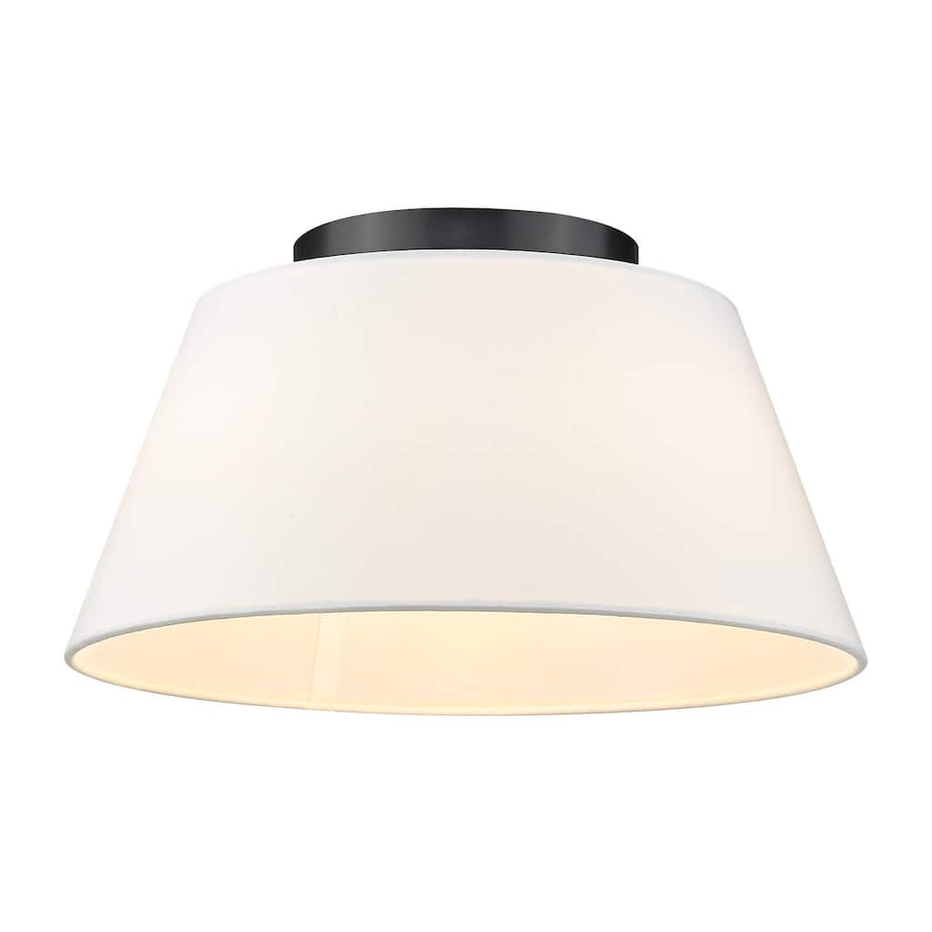 Golden Lighting Penn 3-light Flush Mount in Matte Black