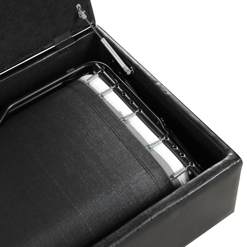 Roomfitters Twin Size Folding Ottoman Sleeper Bed with Mattress, Compact Convertible Guest Bed for Living Room