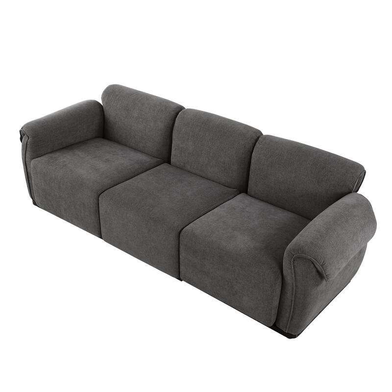 93" 3-Seater Chenille Modular Sofa - Fashionable Sofa with Iron Frame for Living Room, Bedroom